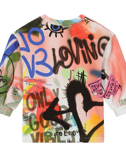 Kids Atelier-Dolce & Gabbana-Multicolor Sprayed Dress