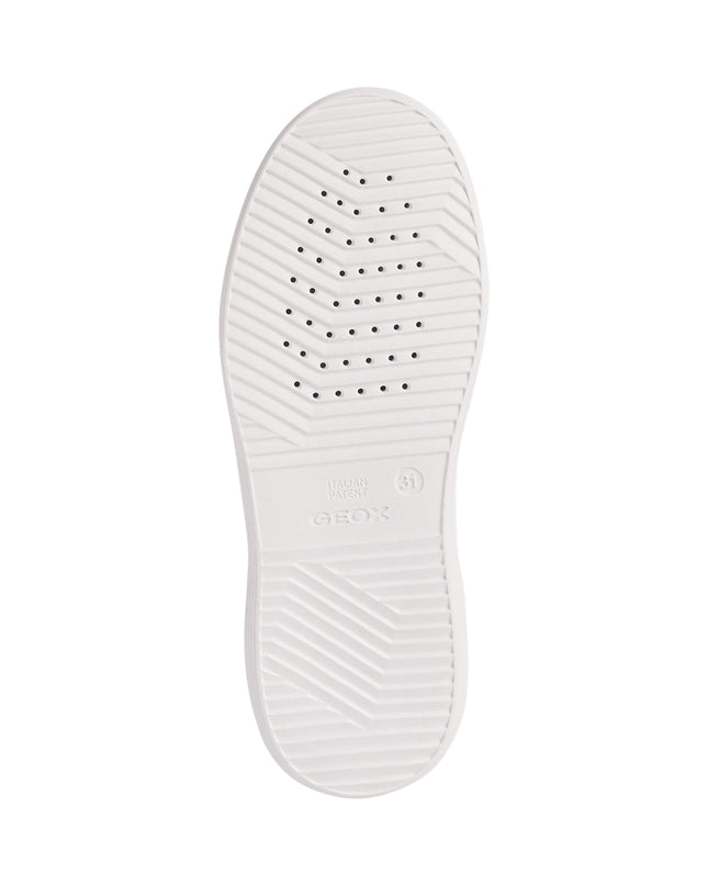 Kids Atelier-Geox-White Nettuno Rose Gold Tab Sneakers