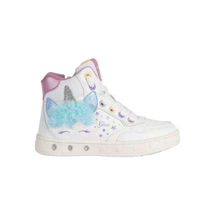 Kids Atelier-Geox-White Skylin Unicorn Light Up High Top Sneakers