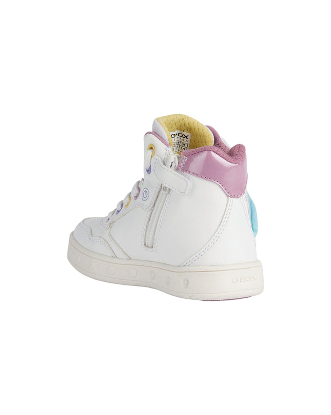 Kids Atelier-Geox-White Skylin Unicorn Light Up High Top Sneakers