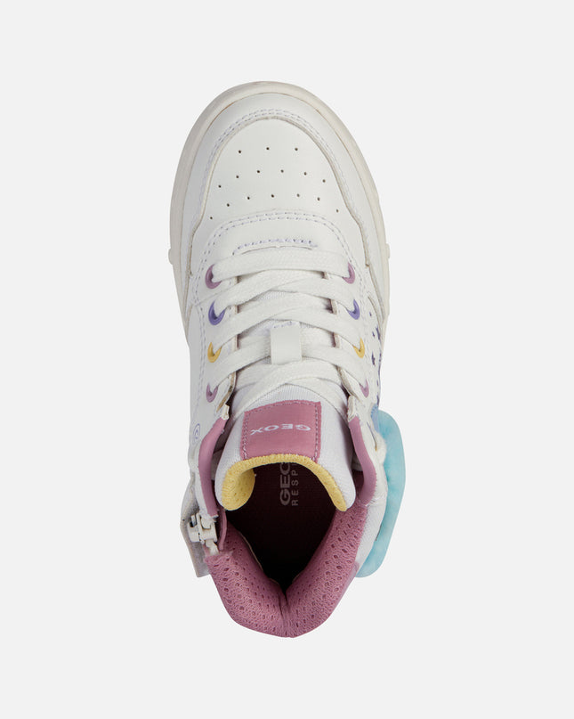 Kids Atelier-Geox-White Skylin Unicorn Light Up High Top Sneakers