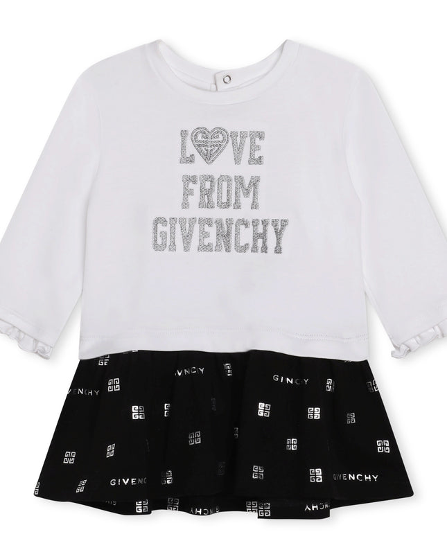 givenchy-h02111-10p-White Long Sleeved Dress