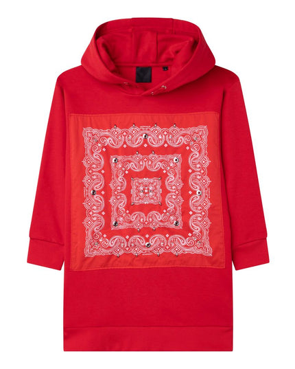 givenchy-h12216-991-Red Long Sleeve Hoodie Dress