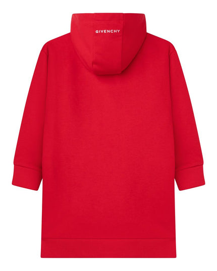 givenchy-h12216-991-Red Long Sleeve Hoodie Dress