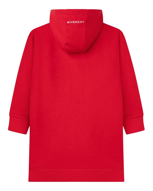 givenchy-h12216-991-Red Long Sleeve Hoodie Dress