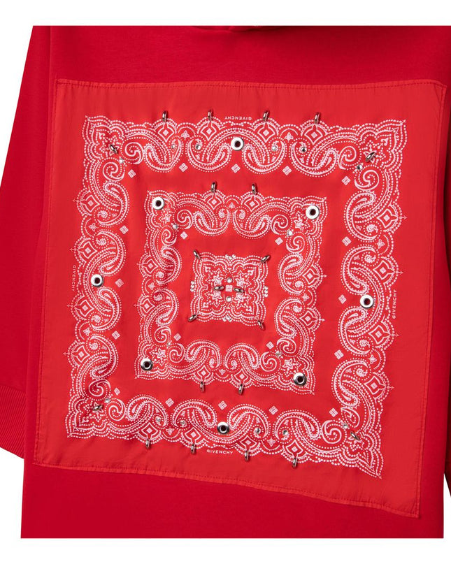 givenchy-h12216-991-Red Long Sleeve Hoodie Dress