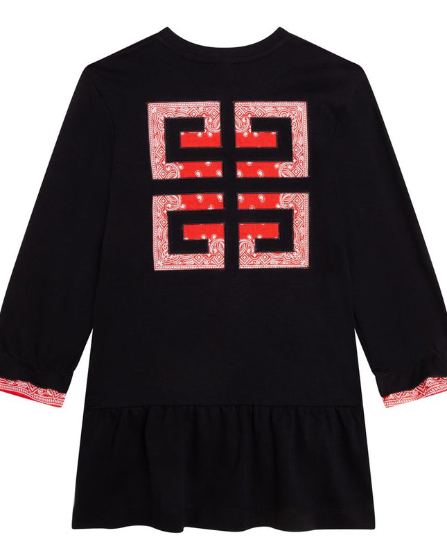 givenchy-h12220-09b-Teen Black Bandana Logo Dress
