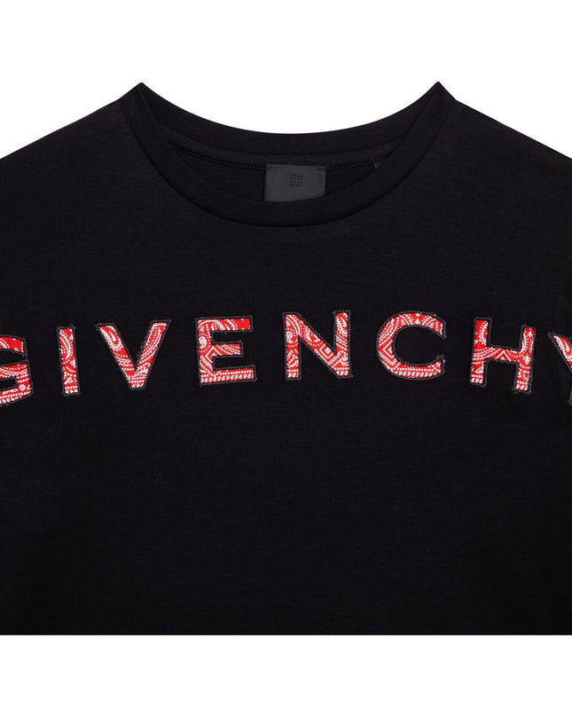 givenchy-h12220-09b-Teen Black Bandana Logo Dress