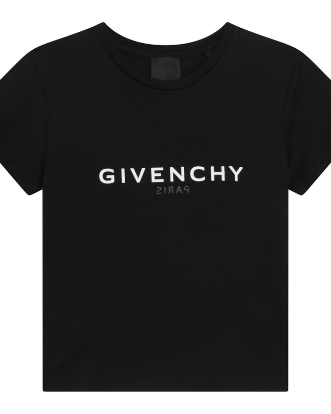 givenchy-h15296-09b-kg-Black Logo T-Shirt
