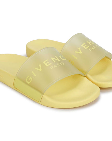 givenchy-h19071-571-kg-Yellow Logo Rubber Slides