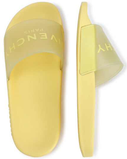 givenchy-h19071-571-kg-Yellow Logo Rubber Slides