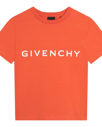 givenchy-h25406-98b-kb-Orange Logo T-Shirt