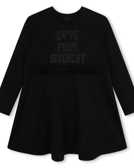 Kids Atelier-Givenchy-Black Long Sleeved Dress