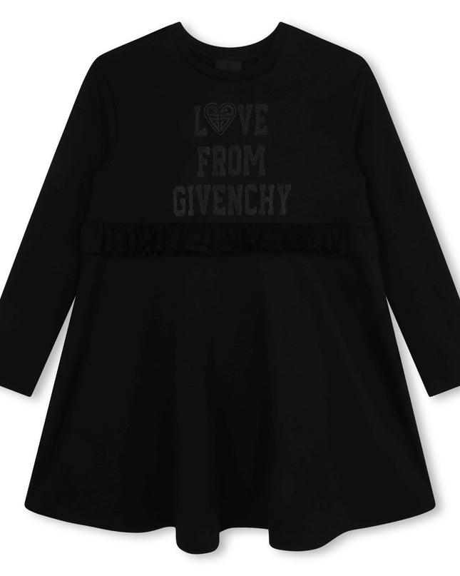 Kids Atelier-Givenchy-Black Long Sleeved Dress
