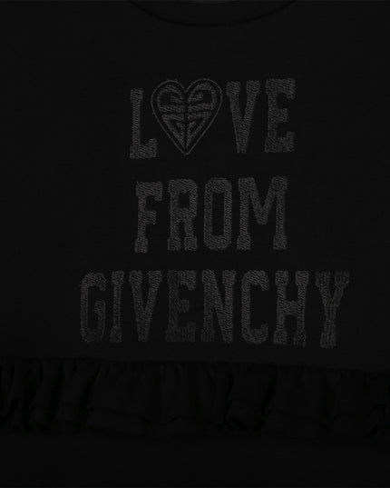 Kids Atelier-Givenchy-Black Long Sleeved Dress