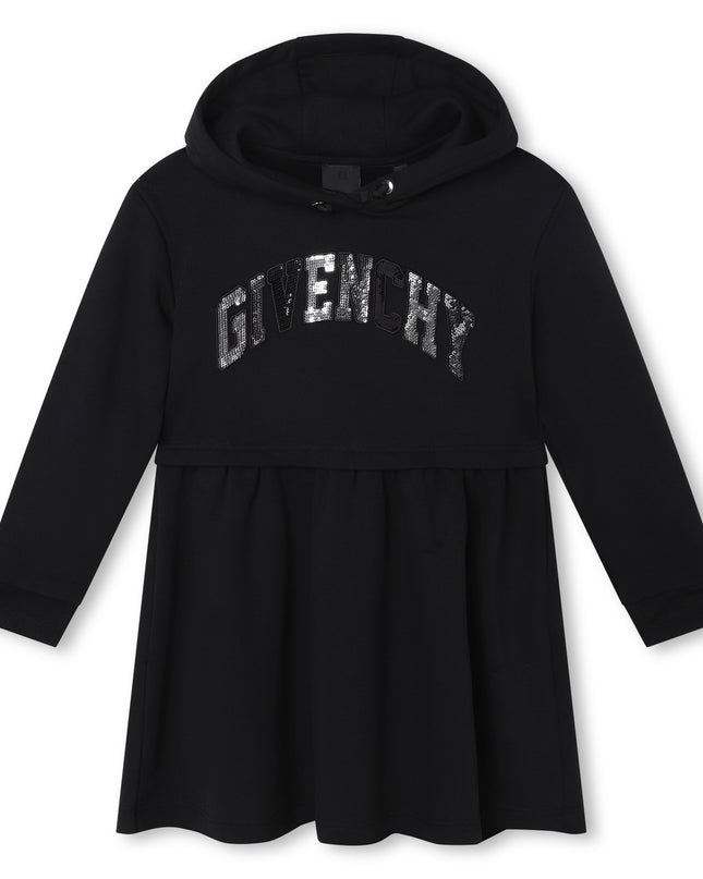 Kids Atelier-Givenchy-Black hooded dress