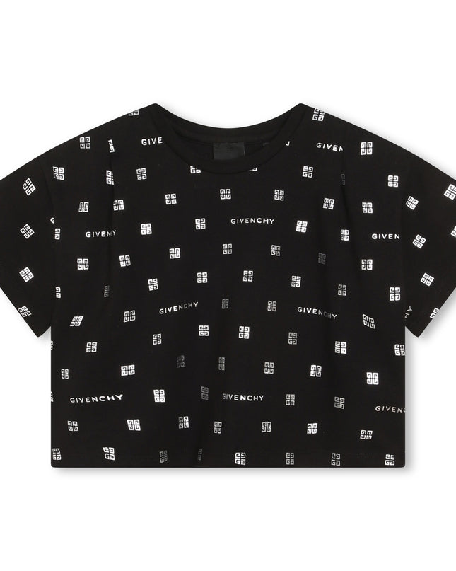 Kids Atelier-Givenchy-Black 4G Logo Print T-Shirt