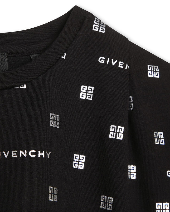 Kids Atelier-Givenchy-Black 4G Logo Print T-Shirt