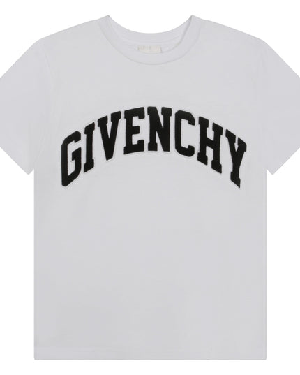 Kids Atelier-Givenchy-White Curved Logo T-Shirt