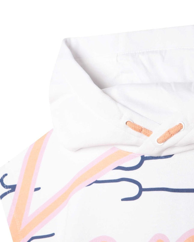 kenzo-k12299-57a-Pink & White Logo Dress