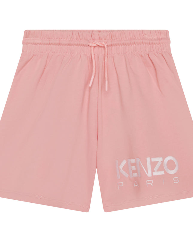 kenzo-k14253-46g-Pink Logo Shorts