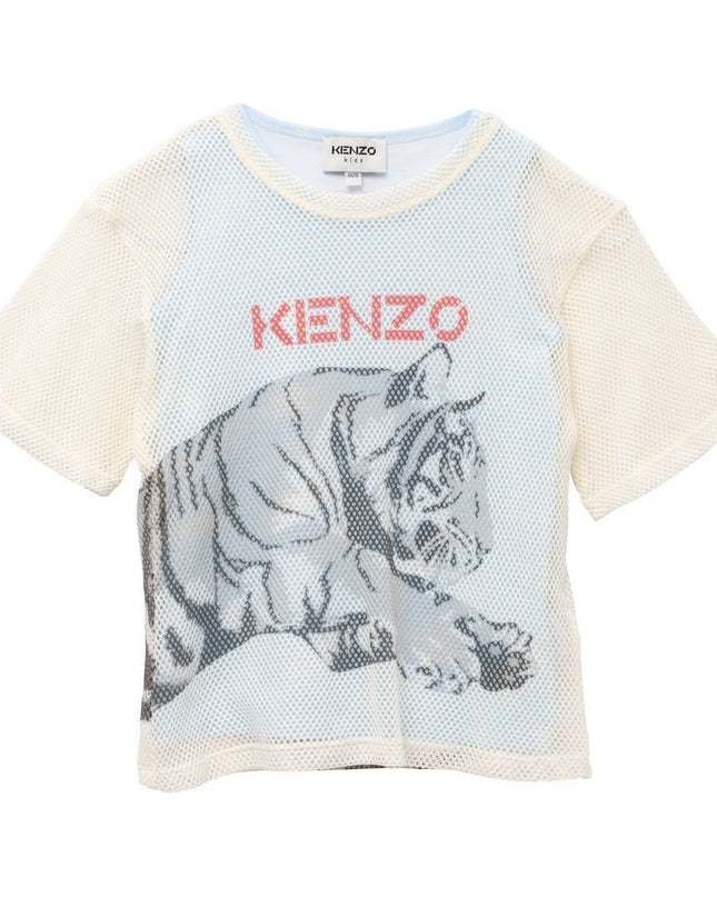 kenzo-White Tiger Print T-Shirt-k15496-152