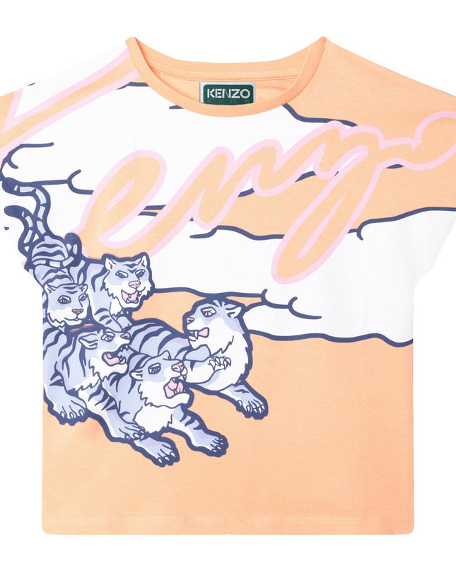 kenzo-k15621-57a-Orange Logo T-Shirt