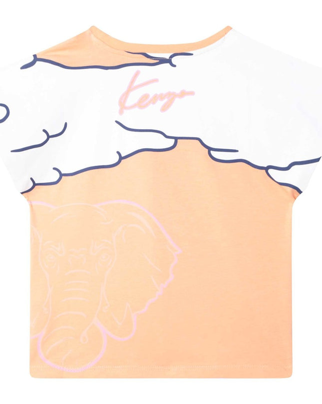 kenzo-k15621-57a-Orange Logo T-Shirt