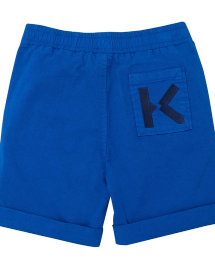kenzo-Blue Logo Print Shorts-k24230-829