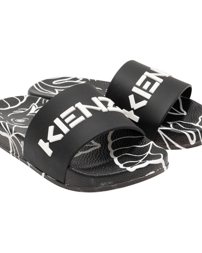 Black Tiger Print Logo Slides