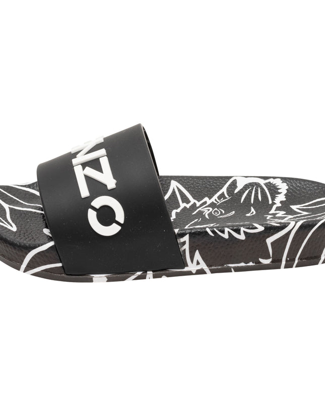 Black Tiger Print Logo Slides