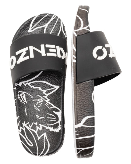 Black Tiger Print Logo Slides
