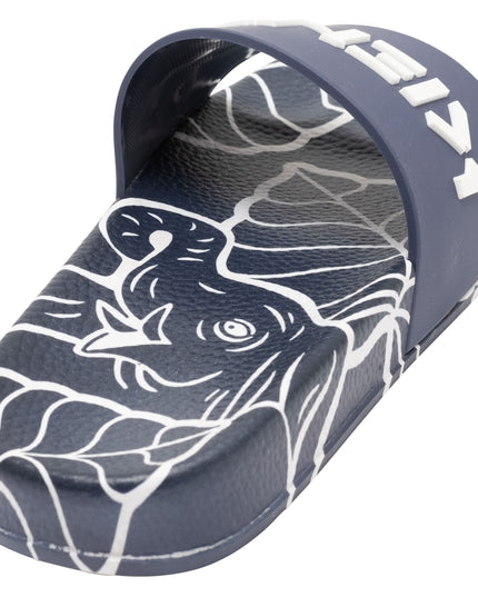 Navy Tiger Print Logo Slides