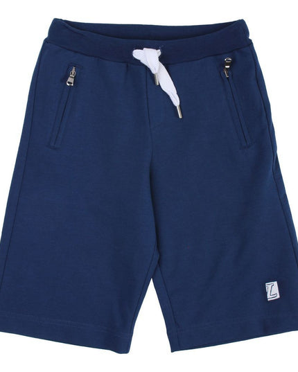 Kids Atelier-Lanvin-Blue Logo Cotton Shorts