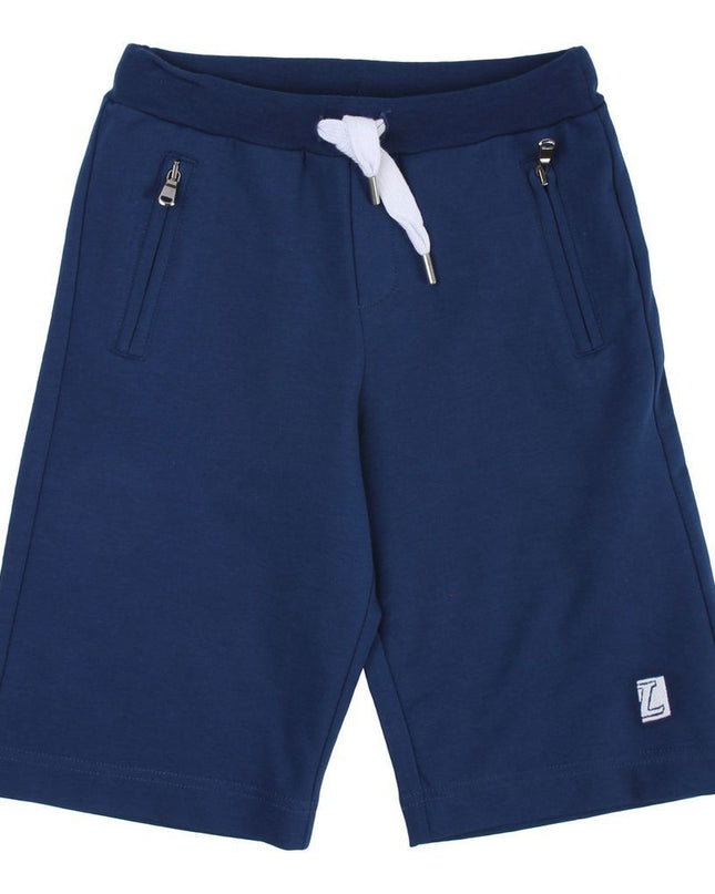 Kids Atelier-Lanvin-Blue Logo Cotton Shorts