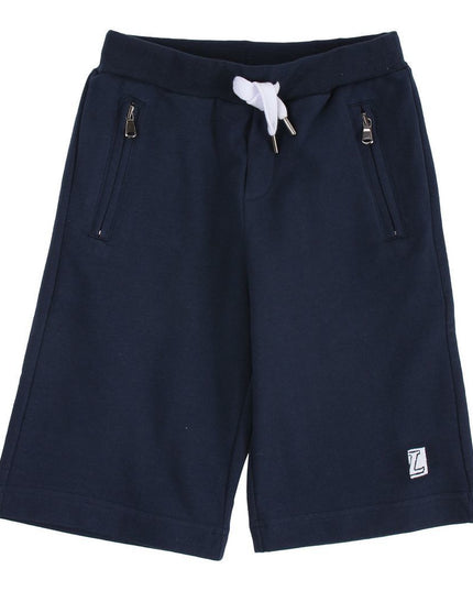 Kids Atelier-lanvin-navy-logo-cotton-shorts