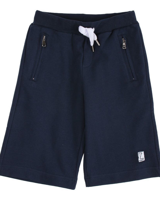 Kids Atelier-lanvin-navy-logo-cotton-shorts