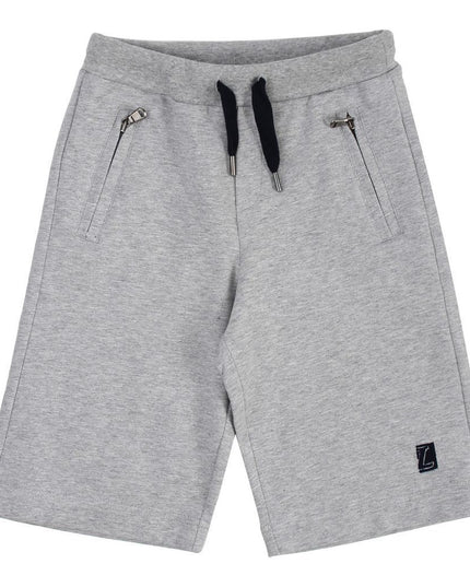 Kids Atelier-Lanvin-Gray Logo Cotton Shorts