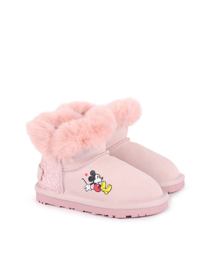 Pink Mickey Faux Fur Boots
