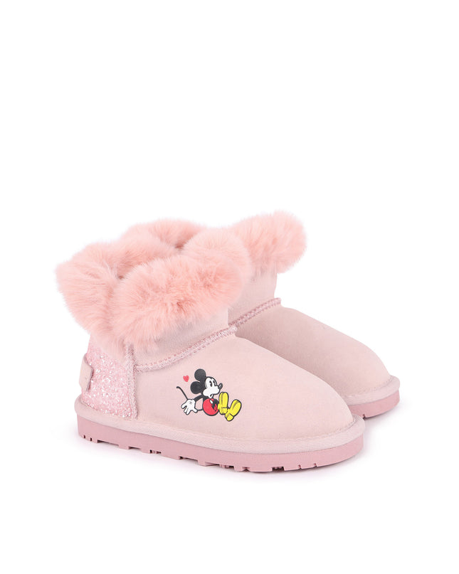 Pink Mickey Faux Fur Boots