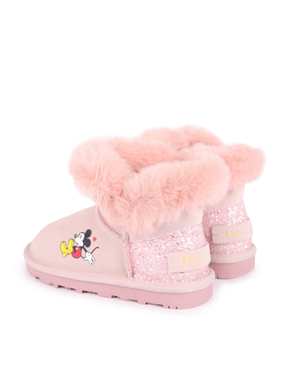 Pink Mickey Faux Fur Boots