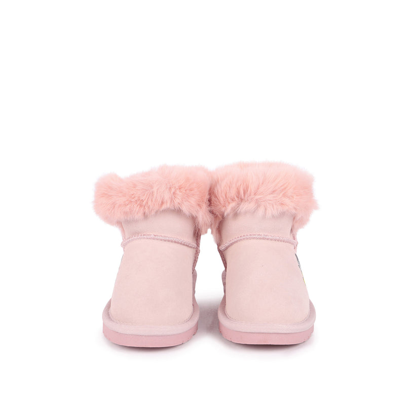 Pink Mickey Faux Fur Boots