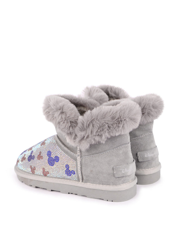 Grey Microstud Mickey Winter Boots