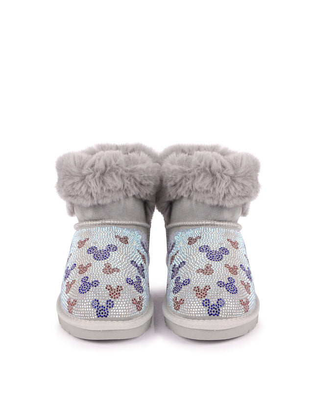 Grey Microstud Mickey Winter Boots