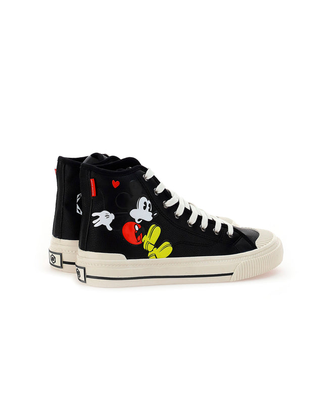 Black Mickey Graphic High Top Sneakers