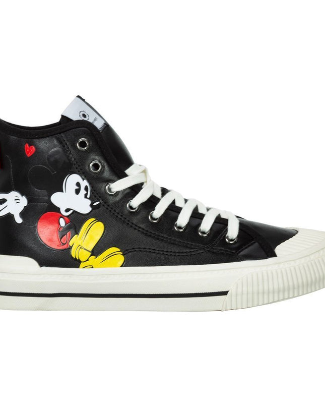 Black Mickey Graphic High Top Sneakers
