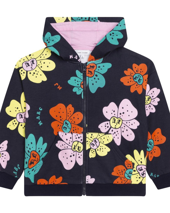 mj-w15627-84e-Floral Print Zip-Up Hoodie