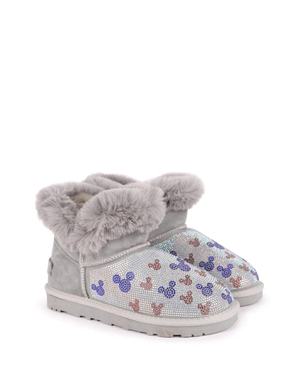 Grey Microstud Mickey Winter Boots