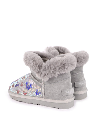 Grey Microstud Mickey Winter Boots
