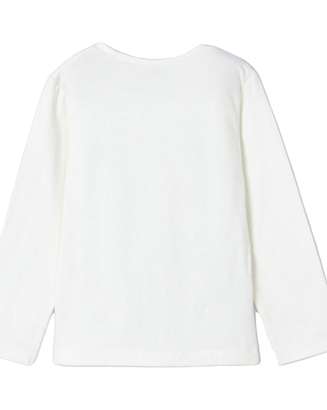 Kids Atelier-Mayoral-Ivory Heart Applique T-Shirt